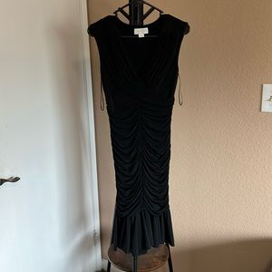 Black Jessica Simpson sleeveless rouched dress
